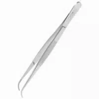 Remos Pinzette mit Führungsstift, Gebogen, Geriffelt, 12 5 cm