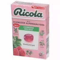 Ricola Himbeere Melisse Bonbons ohne Zucker Box