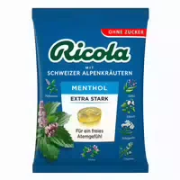 Ricola Ohne Zucker Beutel Menthol Extra Stark Bonbons