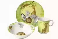 Ritzenhoff & Breker Kindergeschirr Dschungeltiere, Im Geschenkkarton Set 3teilig