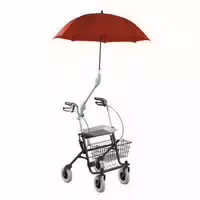 Premium Rollatorschirm Rolko Protektor Farbe Rot Braun