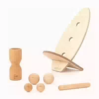 Rollholz Balance Board Set Groß Buche Helles Brett 1 St