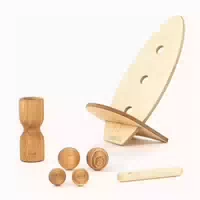 Rollholz Balance Board Set Groß Esche Helles Brett 1 St