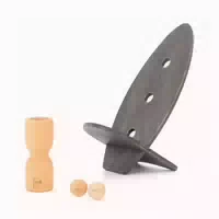 Rollholz Balance Board Set Klein Buche Schwarzes Brett 1 St