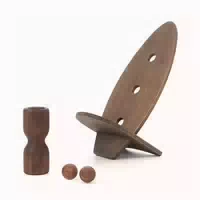 Rollholz Balance Board Set Klein Walnuss Dunkeles Brett 1 St