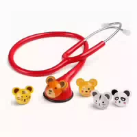Pulox Csc 10 Kinder Stethoskop mit 5 Tierpins in Rot 1 st