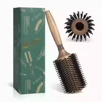 Runde Haarbürste Wildschweinborsten Nylonborsten Styling Loc 1 st