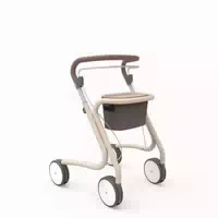 Russka Wohnraum Rollator Scandinavian Butler mit Großen Rädern Inkl Korb U Tablett