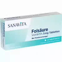 Folsäure Sanavita 5 mg Tabletten 20 st Tabletten