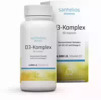 Sanhelios D3 Komplex mit K2 und Omega 3 80 Kapseln