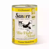 Sanoro Menü Classic Vom Bio Huhn mit 55 % Fleischanteil, Bio Kartoffel und Bio Karotte