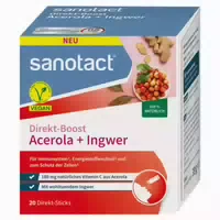 Sanotact Direkt Boost Acerola Ingwer Immun­system Sticks 20 st