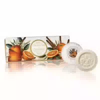 Saponificio Artigianale Fiorentino Seifen Zimt&orange In Hochwertiger Geschenkbox 3x100g