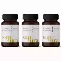 Schwarzkümmelöl Kapseln 1 000mg | Kaltgepresst | Thymochinon 60 Kapseln | Sapura Health