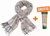 Schal mit Kaschmir, Elegant, Grau Handcreme Kamille Gratis