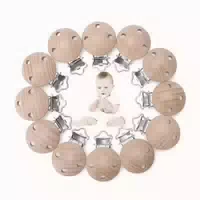 Scherclips Holz 12er Set Buche Rund 3 Loch 1 st
