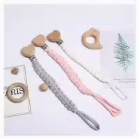 Scherkette 3er Set Unisex Clip Baumwolle Holz Rosa Weiß Grau 1 st