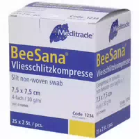 Schlitzkompresse Vlies 7,5 Cm X 7,5 Cm 4lagig Steril
