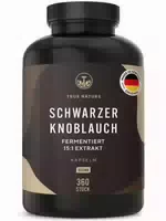 Schwarzer Knoblauch Extrakt 15:1 Fermentiert 1 500mg 6 Monate Vorrat True Nature