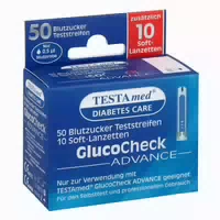 Testamed Glucocheck Advance 50 Teststreifen 10 Lanzetten 1 P