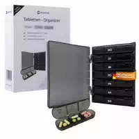 Senomed Tablettenbox Wochendosierer für 7 Tage mit 3 Fächern Pro Tag, Schwarz