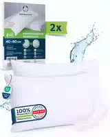 Sensalou Kissenbezug 2er Set Doppelpack Wasserdicht Kopfkissen Bezüge 50x70 Cm