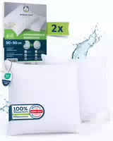 Sensalou Kissenbezug 2er Set Doppelpack Wasserdicht Kopfkissen Bezüge 40x40 cm