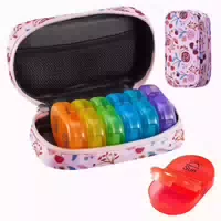 Serfeymi Tablettenbox 7 Tage Medikamenten Organizer Regenbog 1 st