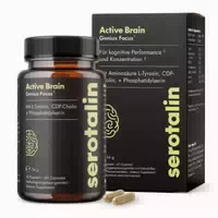 Serotalin Konzentration Kapseln – Fokus¹ & Geistige Leistung¹² , Active Brain Genius Focus, Koffein