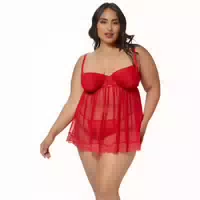 Seven Til Midnight High Bed Of Roses Babydoll Set Plus Size
