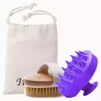 Shampoo Bürsten Set Haarbürsten Silikon Kopfhaut Massage Tro 1 st