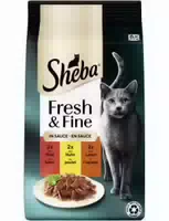 Sheba Fresh & Fine in Sauce mit Rind, Huhn und Lamm