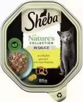Sheba Natures Collection in Sauce mit Huhn und Leinöl Garniert mit Tomate