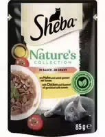 Sheba Natures Collection in Sauce mit Huhn und Leinöl Garniert mit Tomate