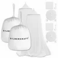 Silberkraft Moskitonetz mit Klebehaken
