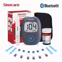 Sinocare Safe Aq Air Bluetooth Blutzuckermessgerät | 1 Stück Messgerät 25 Stück × Teststreifen Lanzetten | Mmol l
