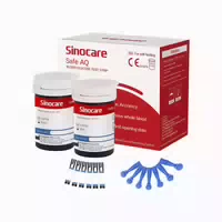 Sinocare Safe Aq Air Bluetooth Blutzuckermessgerät | Kein Messgerät Nur 50 Stück × Teststreifen Lanzetten | mg dl
