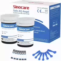 Sinocare Safe Aq Angel Blutzuckermessgerät mit Innovativen Chips, Schneller Messung und Winzigem Volumen | Kein Messgerät Nur 50 Stück× Teststreifen Lanzetten | Mmol l