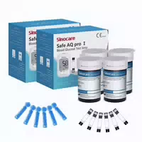 Sinocare Safe Aq Smart Blutzuckermessgerät, Bequem zu Tragen mit Schmerzfreiem Test | 1 Stück Messgerät 25 Stück × Teststreifen Lanzetten | Mmol l