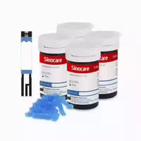 Sinocare Safe Aq Smart Blutzuckermessgerät, Bequem zu Tragen mit Schmerzfreiem Test | Nur 50 Stück × Streifen Lanzetten | mg dl