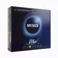 «53mm Mix» Kondome: 28er Pack, Glatt, Gerippt, Aromatisiert 28 Kondome 28 St