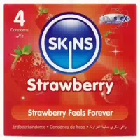 «strawberry» Kondome mit Erdbeeraroma ohne Latexgeruch 4 Kondome 4 st