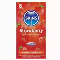 «strawberry» Kondome mit Erdbeeraroma ohne Latexgeruch 12 Kondome 8 st