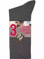 Nur der Socken ohne Gummi 3er Pack Mittelgraumel Größe 39 42