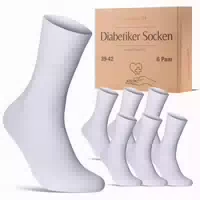 Diabetiker Socken mit Komfortbund und ohne Naht aus 97% Baumwolle für Damen und Herren