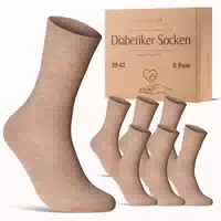 Diabetiker Socken mit Komfortbund und ohne Naht aus 97% Baumwolle für Damen und Herren