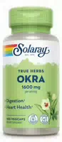 Solaray Okra Kapseln 400 Mg, Fruchtextrakt 4:1 aus Abelmoschus Esculentus, Ballaststoffe, Vegan