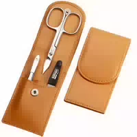 Sonnenschein By Hans Kniebes Taschenmanicure Etui: 3 Tlg Rostfrei; Nappa Lammleder