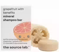 Source Lab Festes Shampoo Orange – Warm & Fruchtig, mit 4 Mineralien Komplex & Luffa Kissen