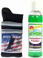 Soxx2walk Kniestrümpfe mit Kompression, Gr 35 38, 2 Er Set Gratis Latschenkiefer Einreibung 250 ml